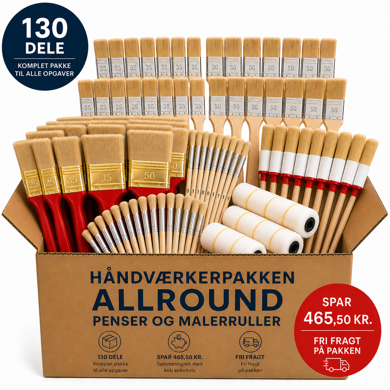 Håndværkerpakken Allround – 130 dele | Spar 465,50 kr.